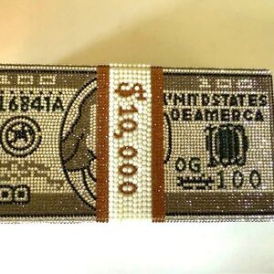 Rhinestone Money Stack Clutch